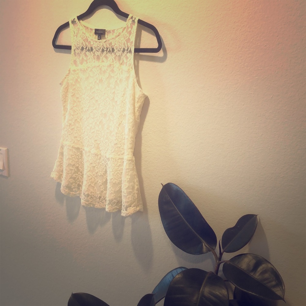 Lace peplum shirt